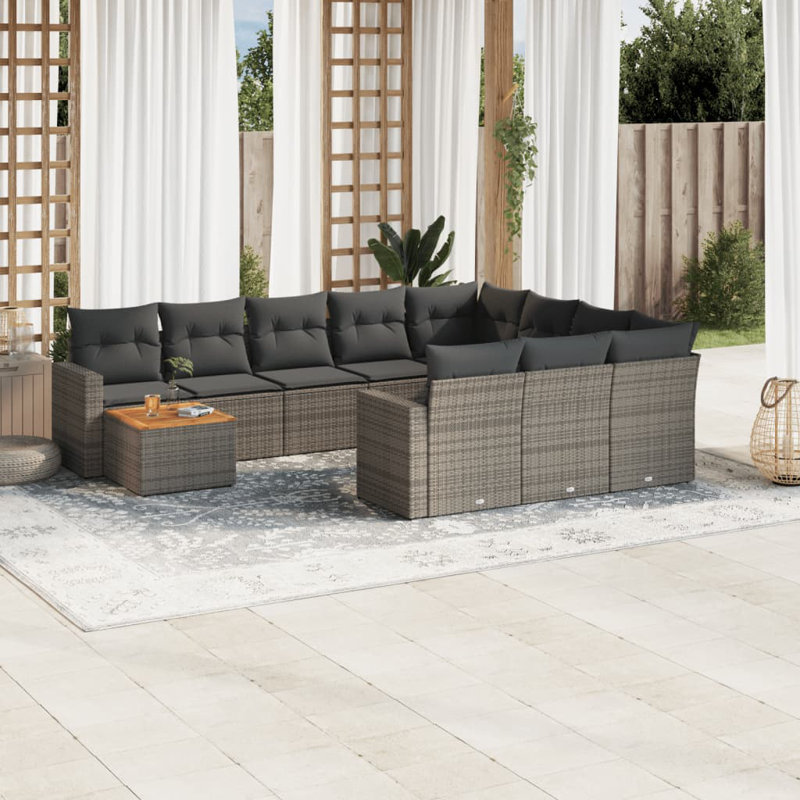 Vidaxl Garden Sofa Set Grey