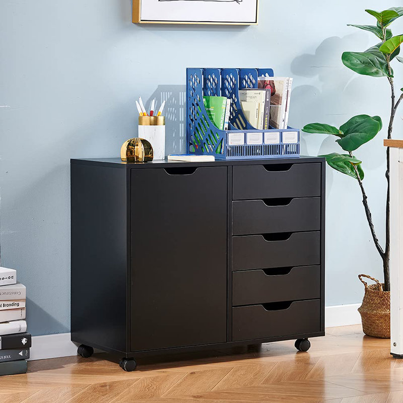 Lakeley 78.5cm Wide 5 -Drawer Mobile File Cabinet