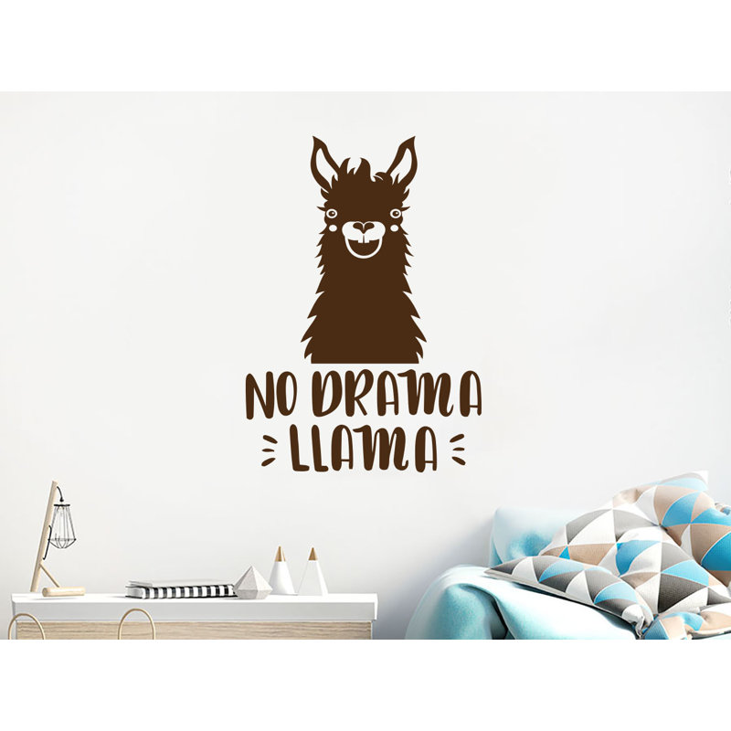 Décalcomanie murale de chambre de bébé llama, Brun