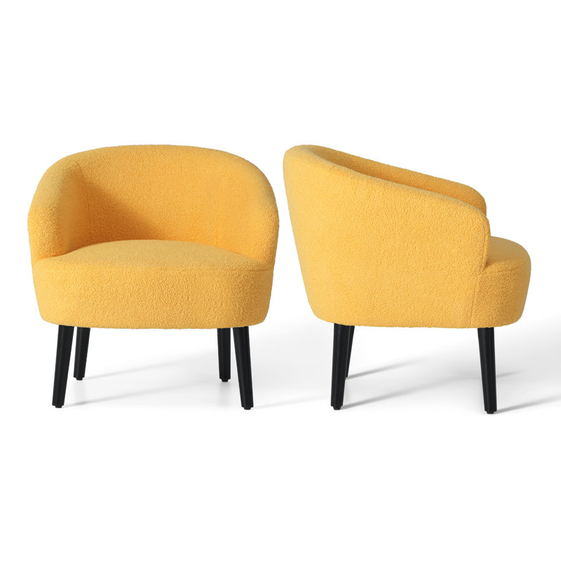 Fauteuil demi-tonneau Bayville, Mélange de polyester or