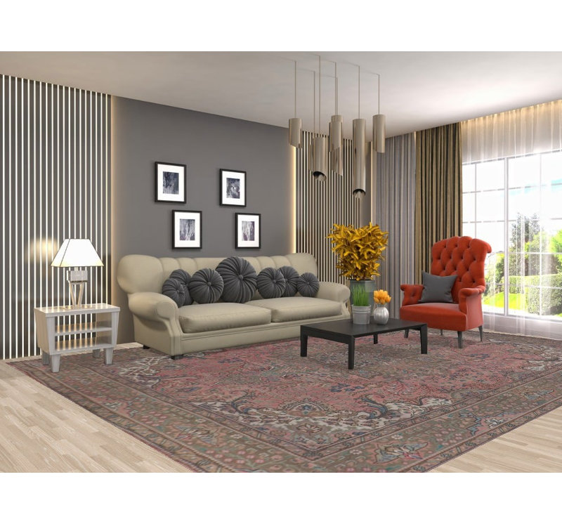 Tapis traditionnel rose 10 x 13
