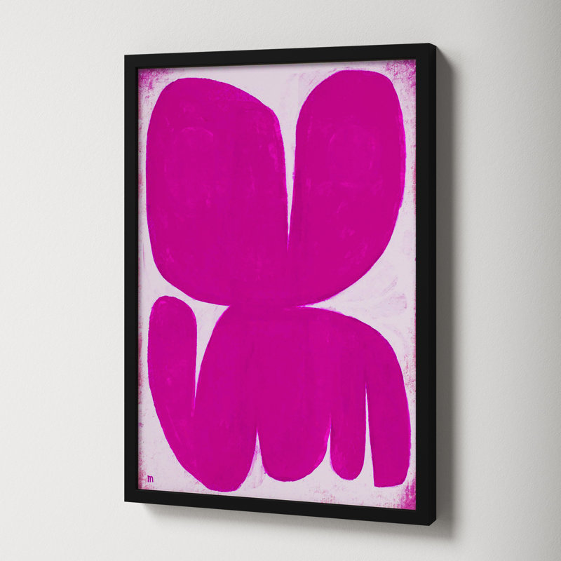 Magenta Moth by StudioM, 20" H x 14" W x 1.25" D, Black