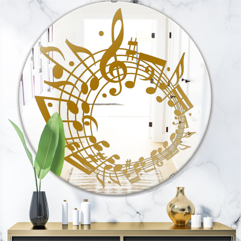 Miroir mural Music Notes II, H 31,5 po x l po