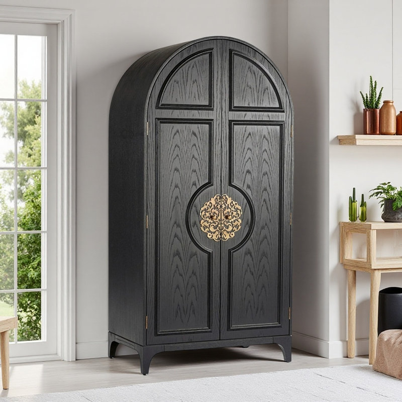 American-style Simple Black Wardrobe