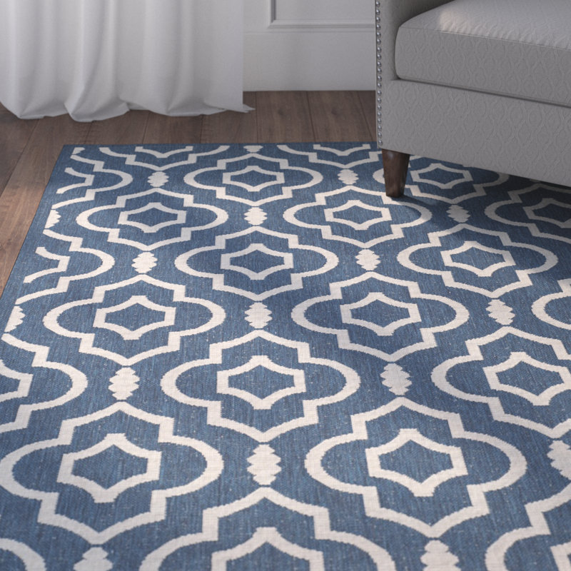 Mandel Geometric Hand Woven Indoor / Outdoor Area Rug, Rectangle 160 x 231 cm