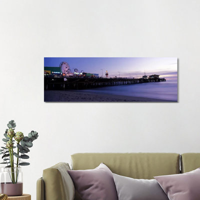 Ferris Wheel In An Amusement Park, Santa Monica Pier, Santa Monica, Los Angeles County, California, USA #2 - Wrapped Canvas Panoramic Print