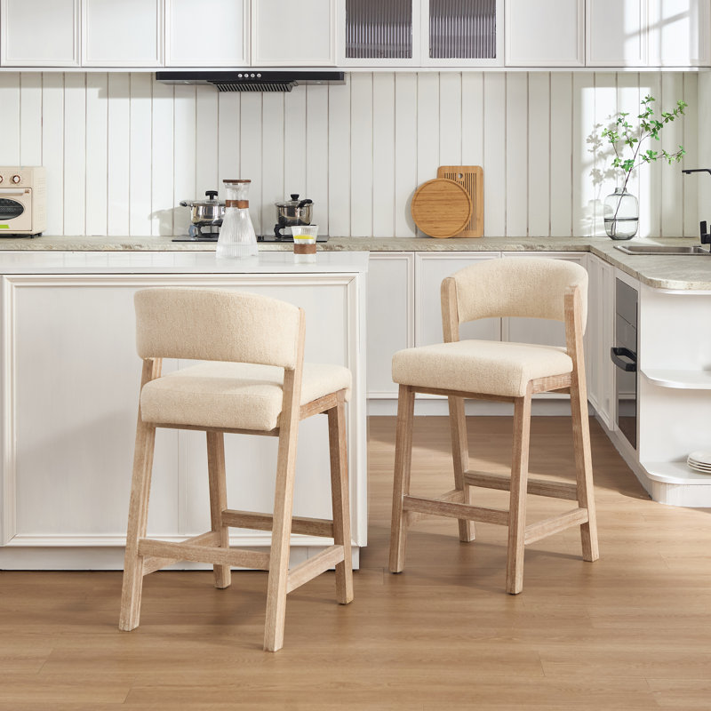 Tabouret de comptoir 26,2 po Mid-Century, Brun