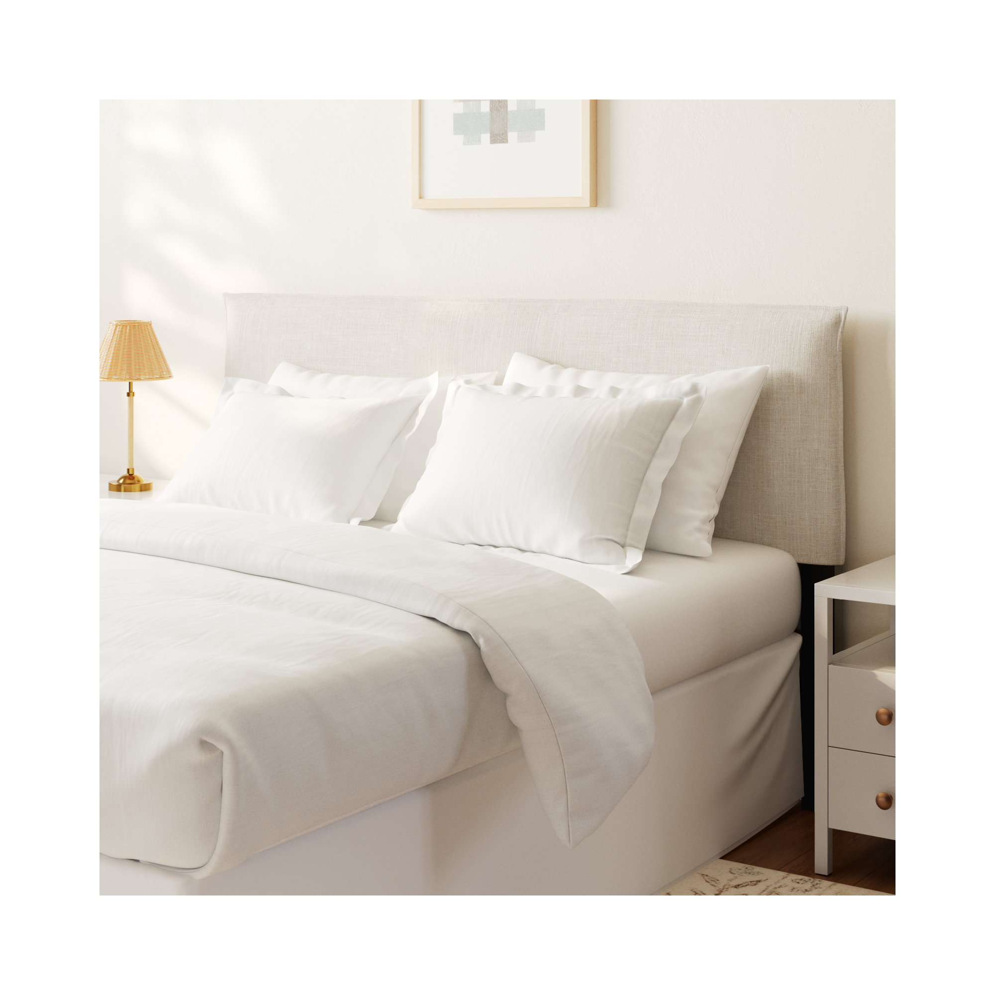 Halcyon Upholstered Headboard, Zuma Pumice Textured Linen, California King