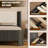 Upholstered Bed Frame With Wingback Headboard, Upgraded Platform Bed With Integrated Led Lighting, 12-point Support Base, Simplified Assembly, Pu Leather, Dark Grey Oak, King-2032774685-2032774673