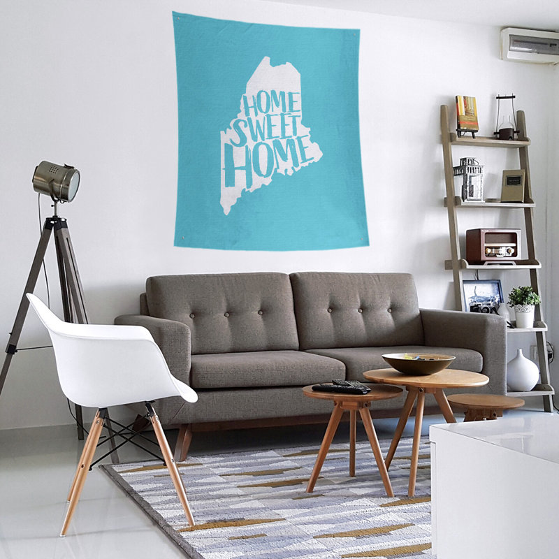 Tapisserie Home Sweet Maine, H 80 po x l 68 po, Bleu sarcelle