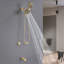 Système de douche mural avec douche à main 2-en-1, ensemble de garniture de douche à poignée double en laiton avec valve brute-101826910