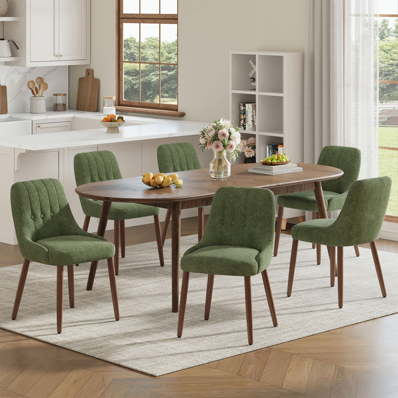 Arva 49 cm H Fabric Side Chair, Green