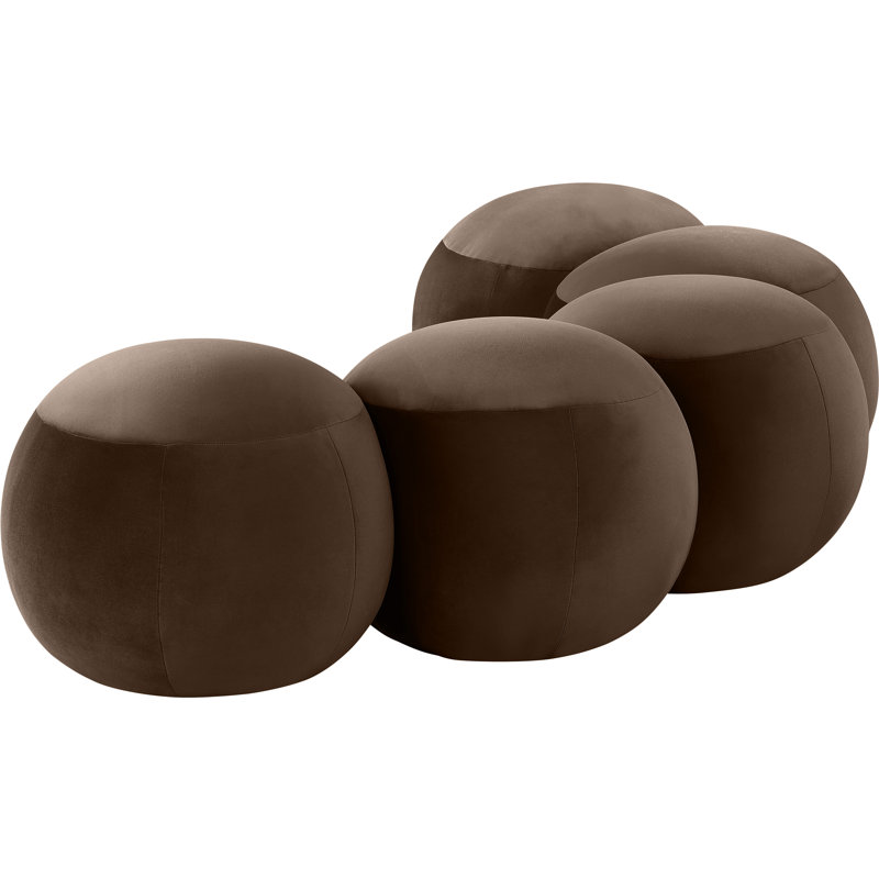 Apollo Velvet Bench, 18" H x 74.50" W x 38.50" D, Brown Velvet