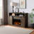 2-Door Fireplace With 2 Shelves