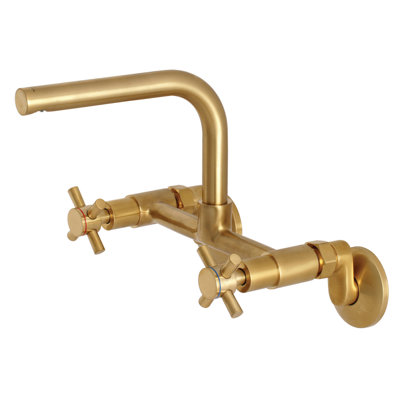 Kingston Brass Concord Double-Handle 2-Hole Wall-Mount Bridge Kitchen Faucet