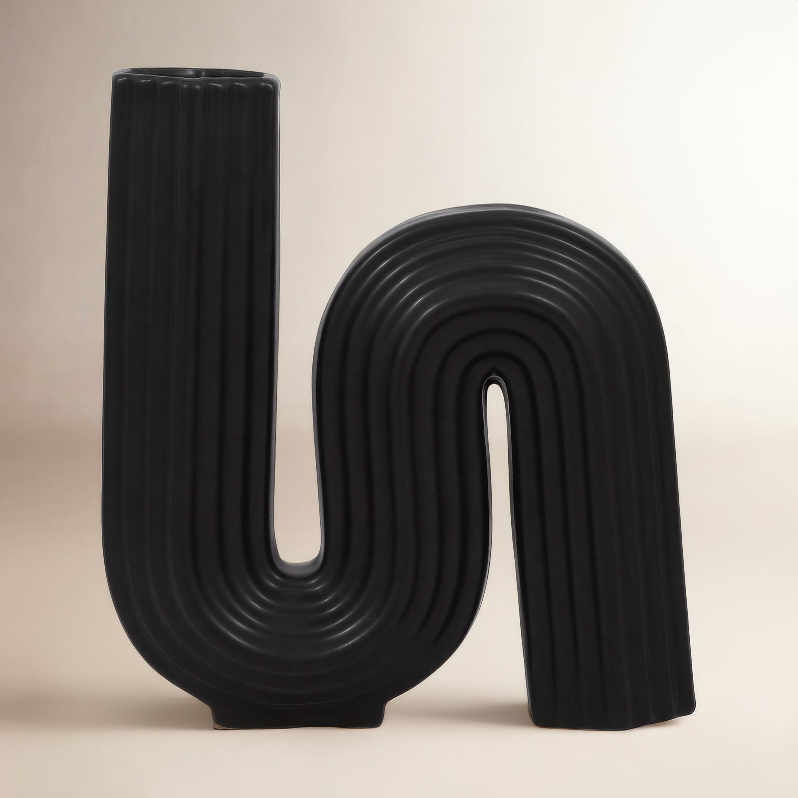 Hayons Ceramic Table Vase, Black