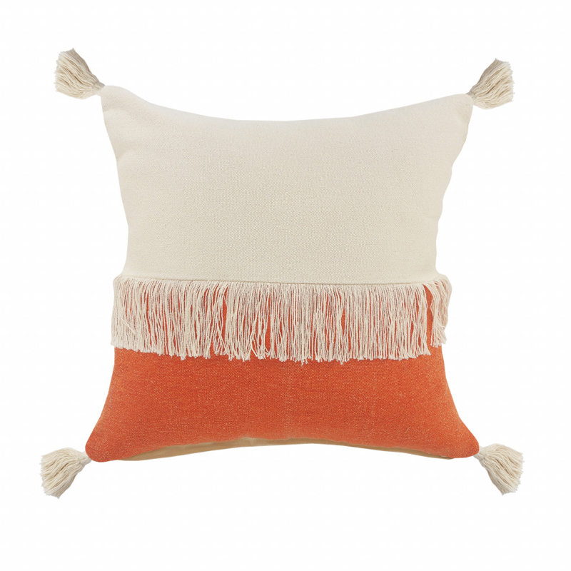 Insert de coussin réversible , Orange / blanc cassé