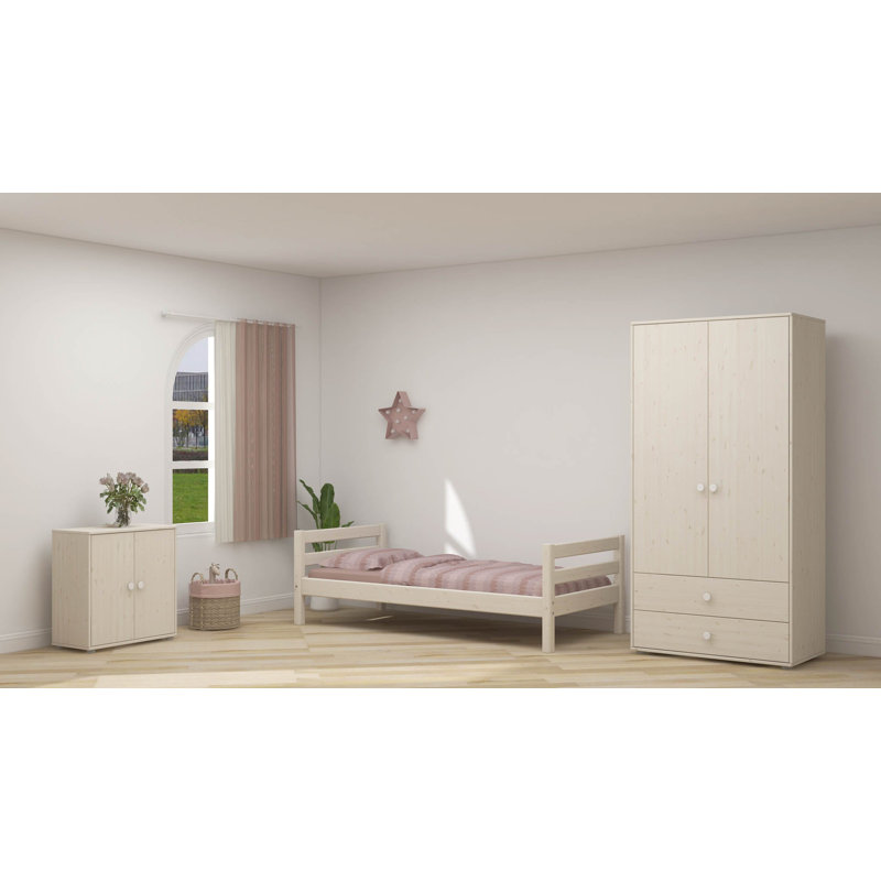 Classic 2 Door Wardrobe, Cream/White