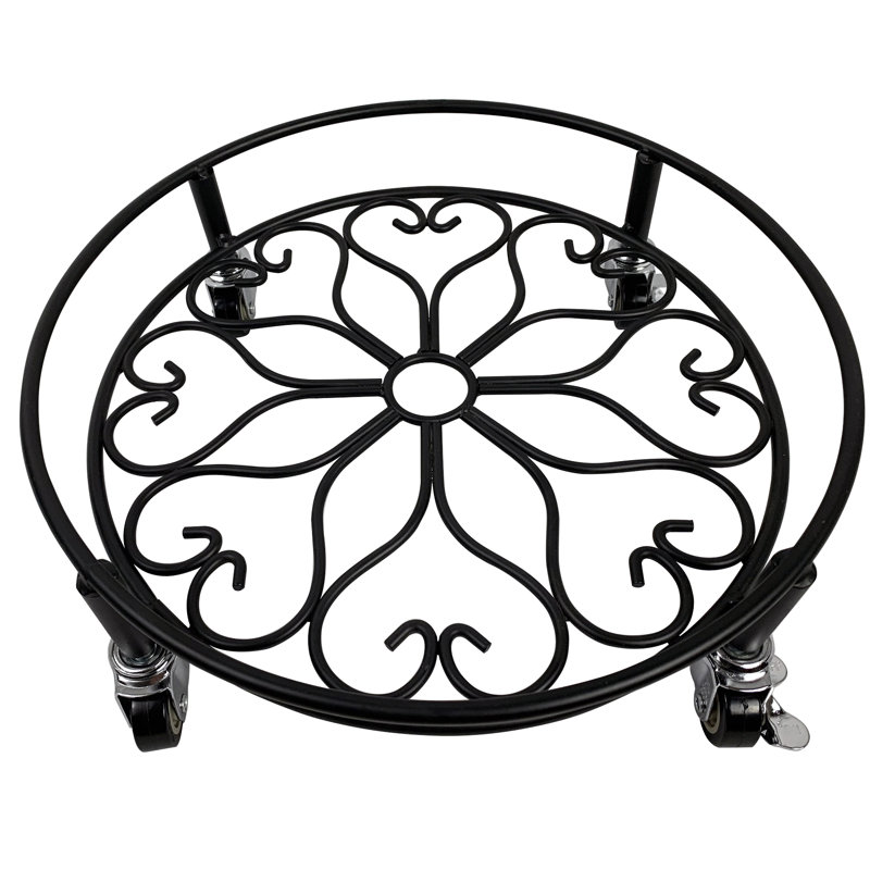 Plateau pour plante en métal Banush, Noir, 14 po x 4,75 po