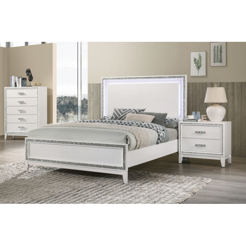 Ensemble de chambre configurable avec lit plateforme 3 pièces Haiden, Grand