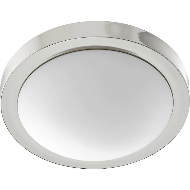 Plafonnier encastré pour cuve simple 2 lumières Ascella, H 3,75 po x l 11 po, Nickel poli