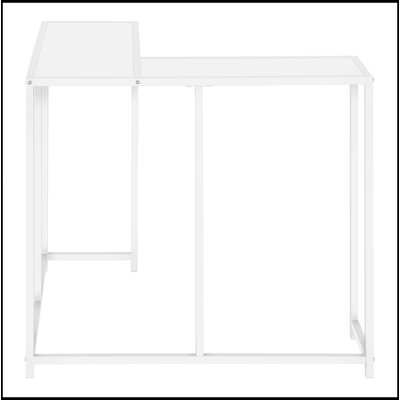 Table d'appoint, console, entrée, étroit, d'angle, salon, chambre à coucher, stratifié blanc, métal blanc, contemporain, moderne