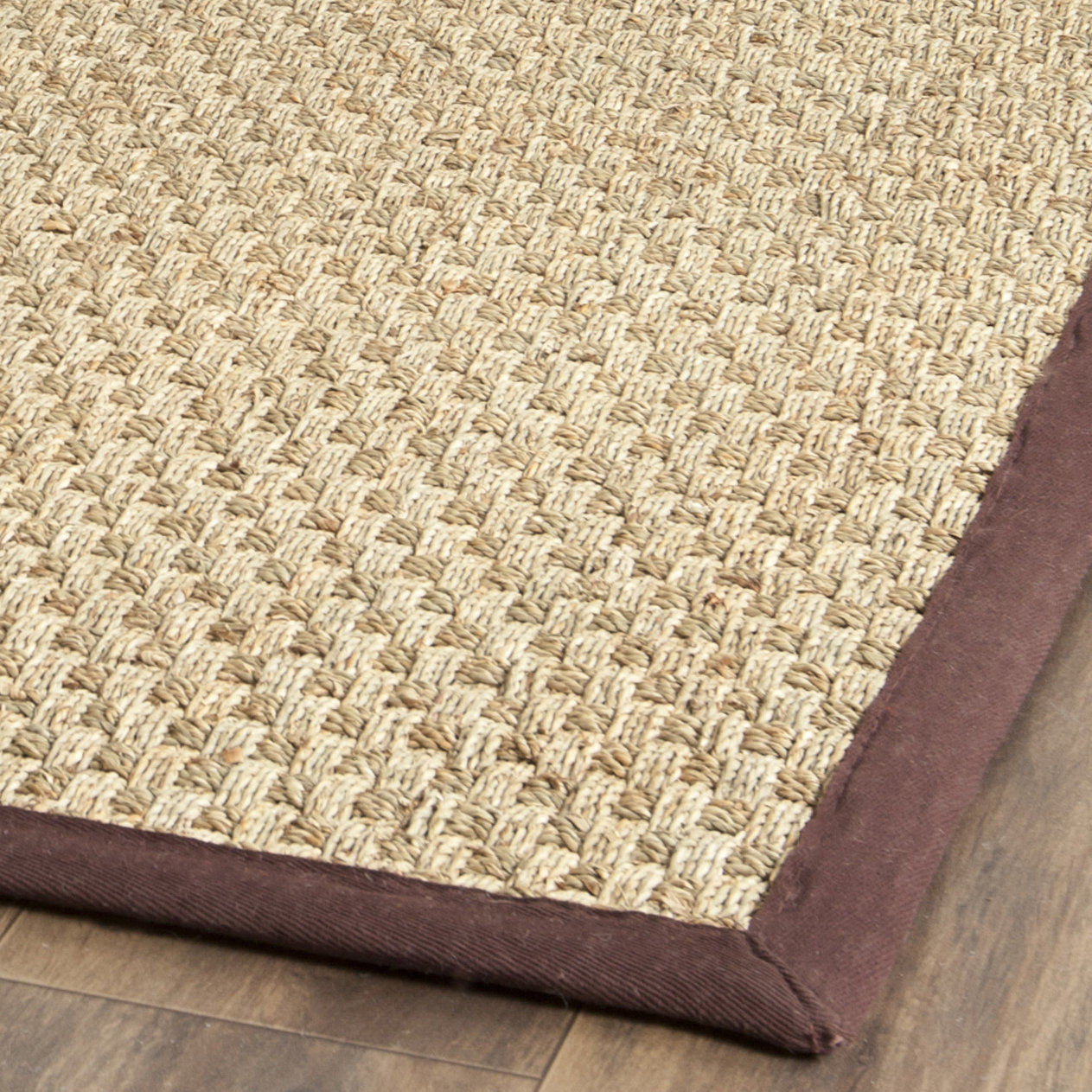 Debroh Natural Fiber Seagrass Rug, Square 8'
