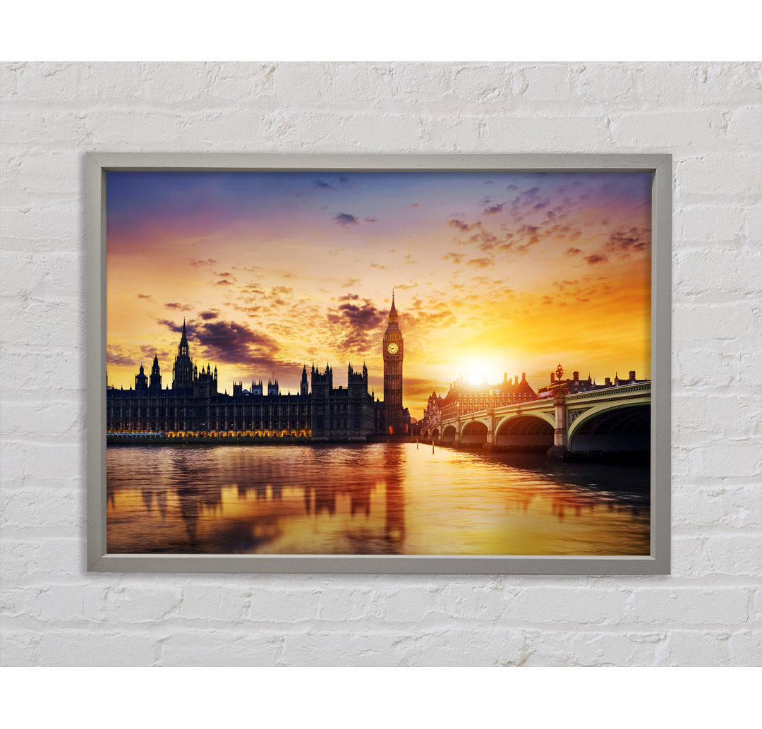 Sonnenuntergang über den Houses of Parliament - Einzelbildrahmen Kunstdrucke auf Leinwand