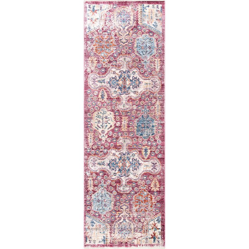 Tapis rose Penrod, Tapis de couloir 2 pi 6 po x 8 pi