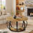 31.5in Round Coffee Table with Storage