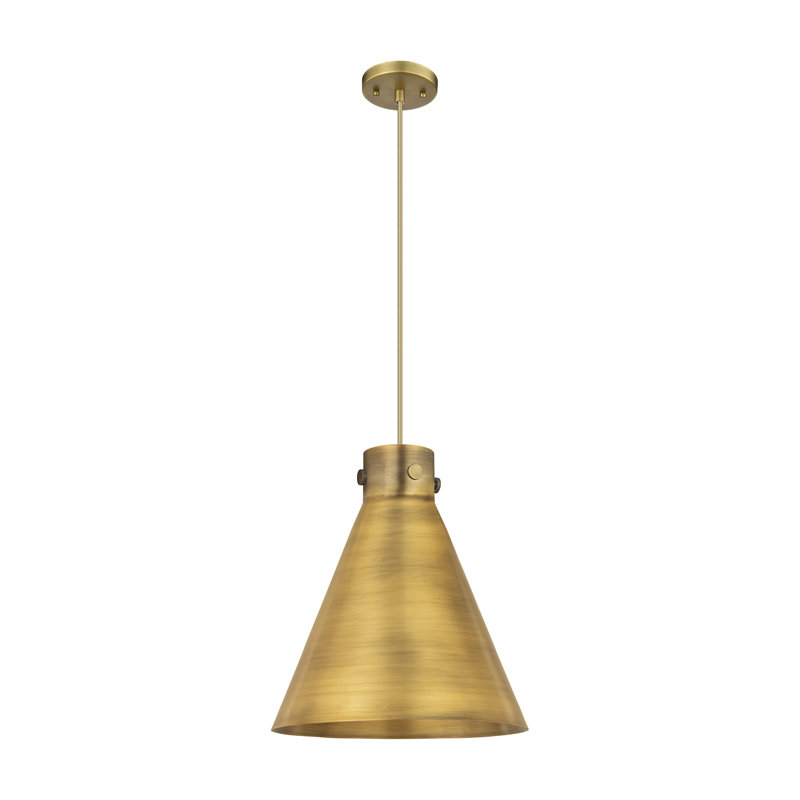 Luminaire suspendu simple à 1 lumière Bertilla, Laiton brossé, Laiton brossé