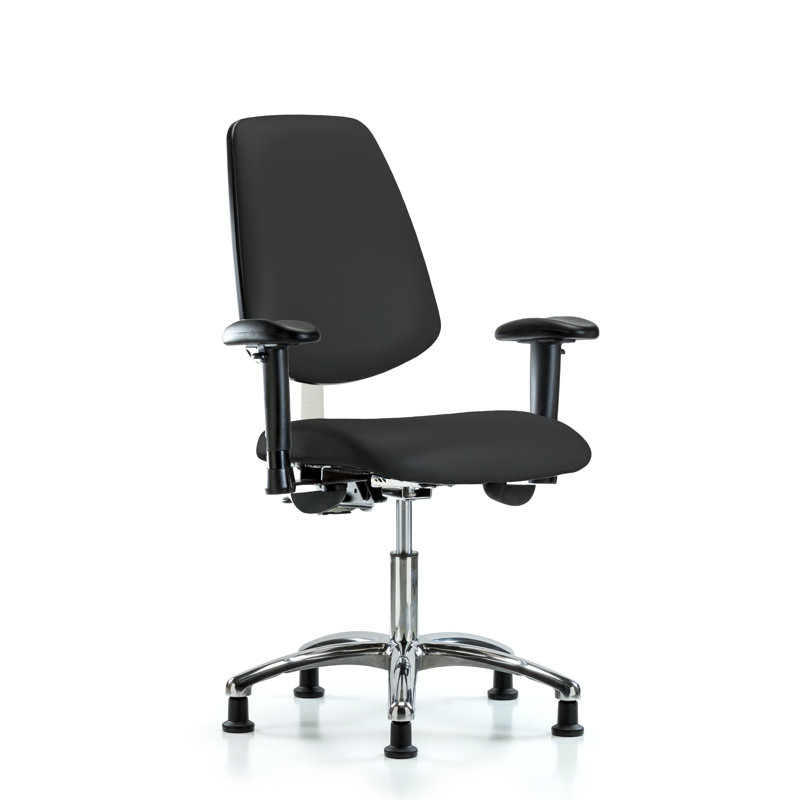 Chaise de travail ergonomique Amelie, Noir, Patins, Inclus