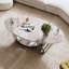 Table basse ovale en faux marbre 49,2 po, base contemporaine en acier inoxydable, table centrale moderne pour le salon-129682090