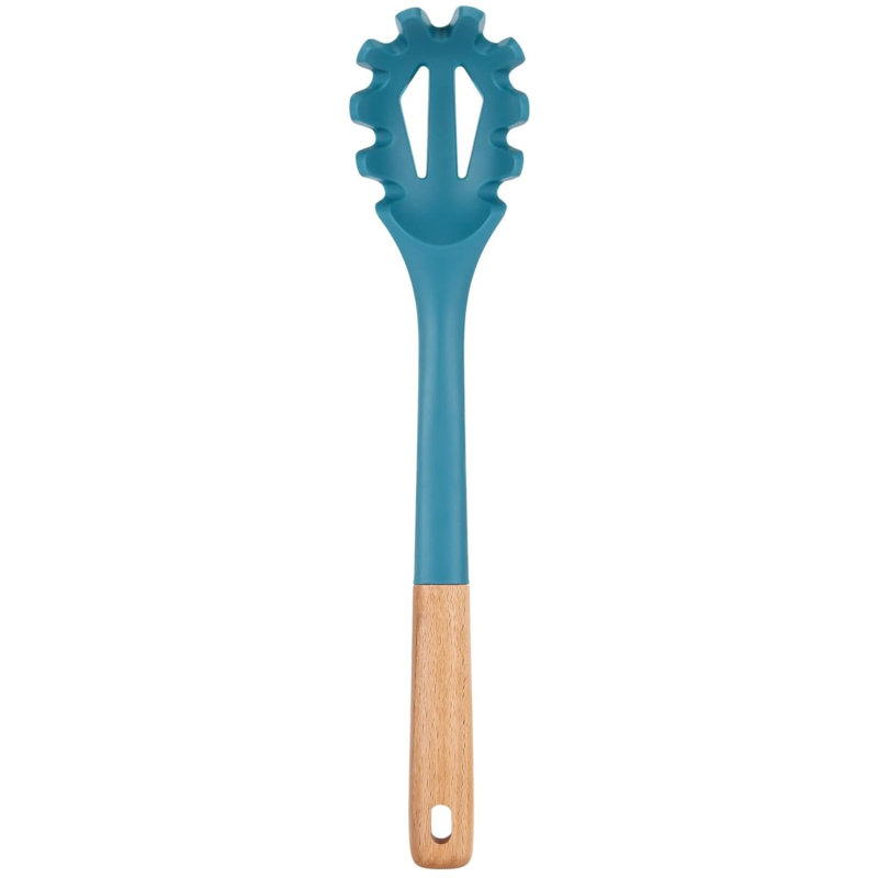12.8-Inch Blue Silicone Pasta Fork Server