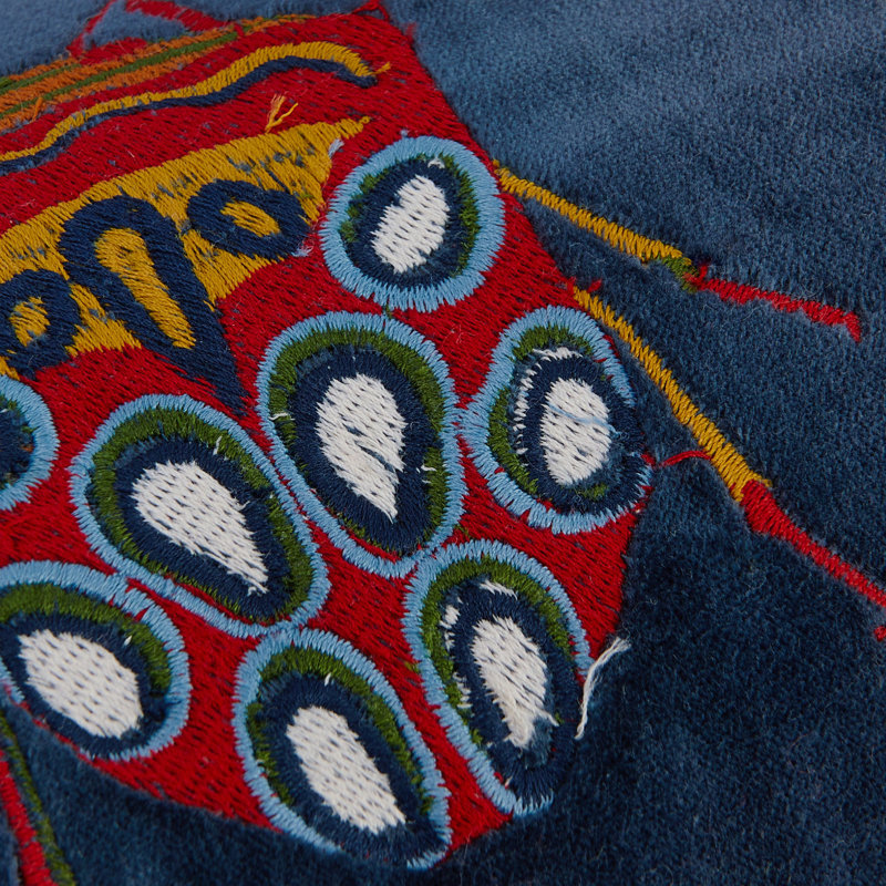 Embroidered Cotton Lumbar Pillow Cover