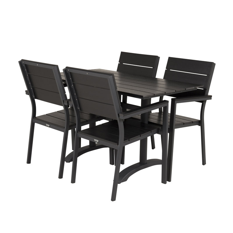 Devansh 4 - Person Patio Dining Set with Rectangular Table
