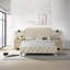 Mobilier de chambre contemporain capitonné en tissu beige avec panneau de lit et tête de lit à tête de lit capitonnée 1pc