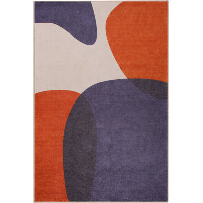 Tapis décoratif coloré à motif géométrique rétro