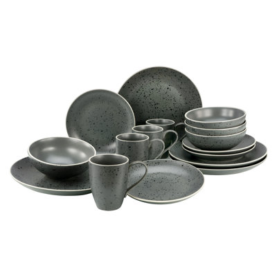 INDUSTRIAL Stoneware Dinnerware Set 16 Piece - Service for 4