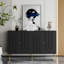 Buffet moderne moderne laqué noir avec 4 portes