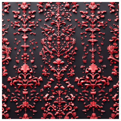 Édredon rouge orné de fleurs