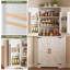Armoire de cuisine 72 "avec conception hexaédrique, armoire d'angle avec rangement à 6 niveaux, 4 portes avec ouverture à 240 °, 2 tablettes réglables, blanc