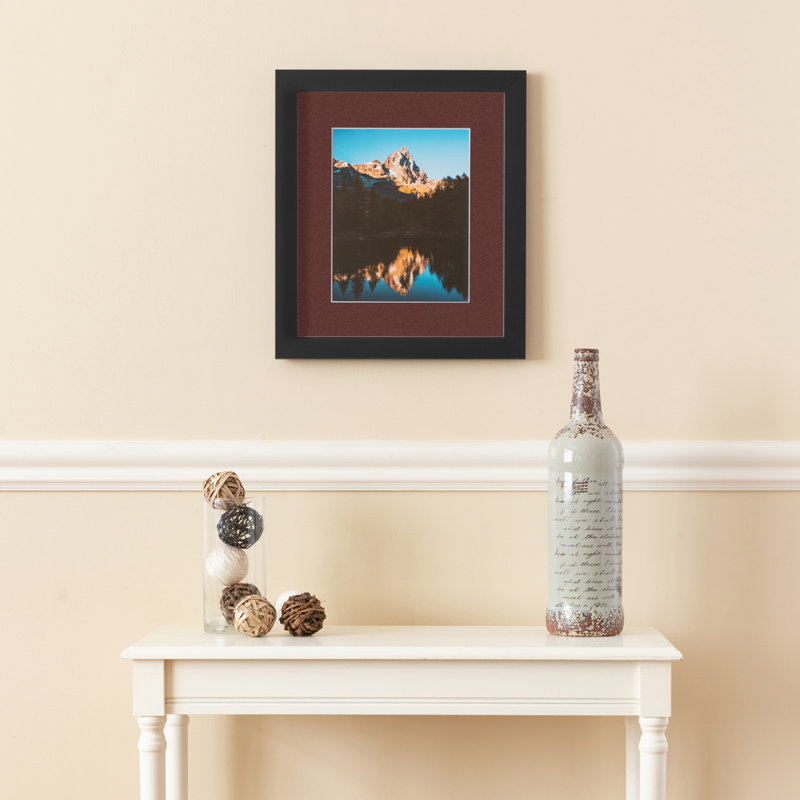 28x40 Maroon and Black Wood Picture Frame with Mat