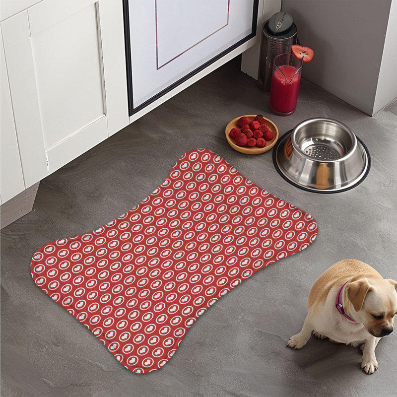 Cherry Blue - 1 Piece Bone Shape Feeding Mat