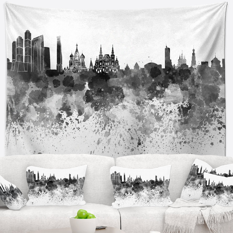 Tapisserie de skyline de moscou Cityscape, H 68 po x l 80 po
