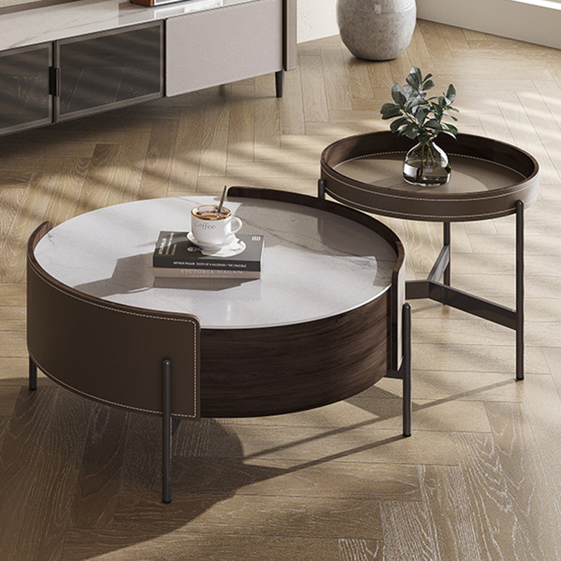 Minimalist modern solid wood coffee table, 14.96" H x 31.49" L x 31.49" W