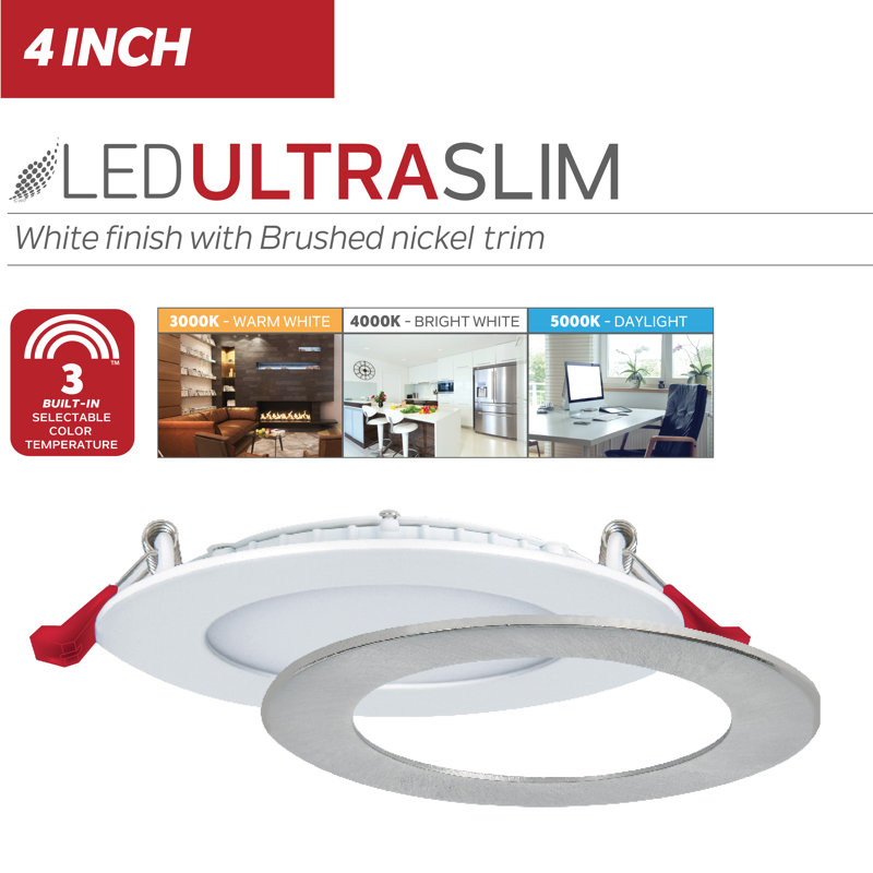 4.25'' Dimmable Air-Tight IC Rated LED Canless Recessed Lighting Kit