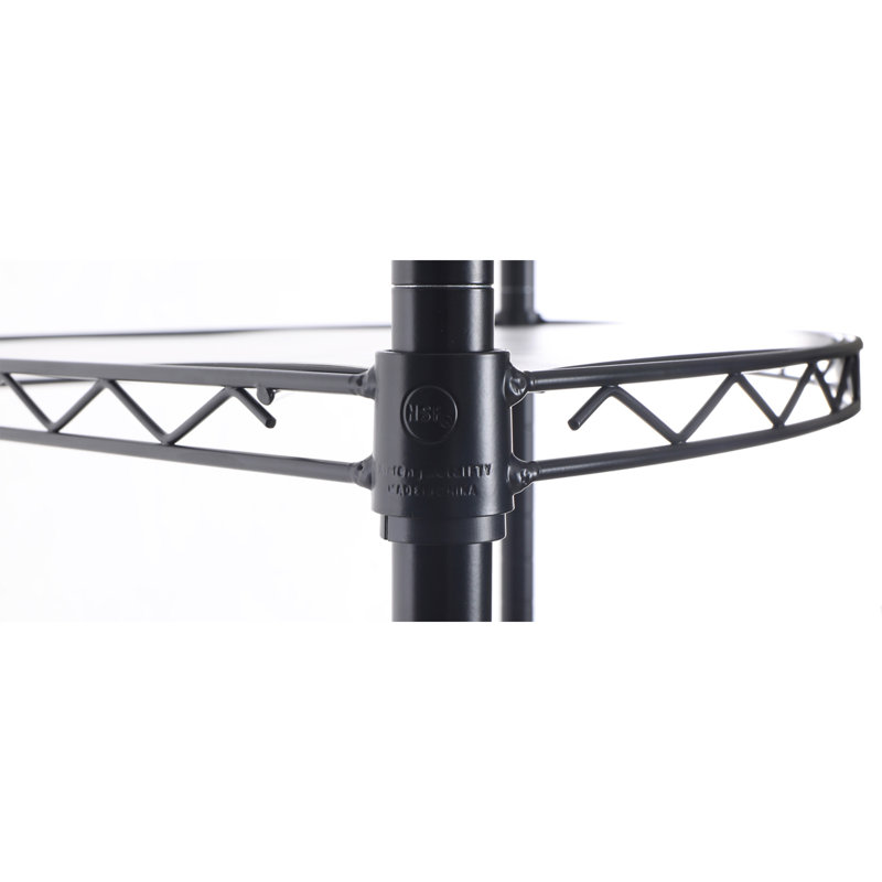 Support de rangement en coin à 6 niveaux - Tablette réglable en métal robuste avec doublures pour salle de bain, cuisine ou salon