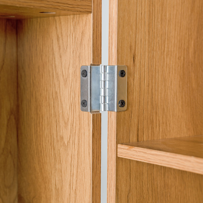 Armoire de cuisine de 183 cm (72 po) avec portes et tiroirs, armoire cannelée avec étagères réglables pour la cuisine, la salle à manger ou l'entrée, chêne