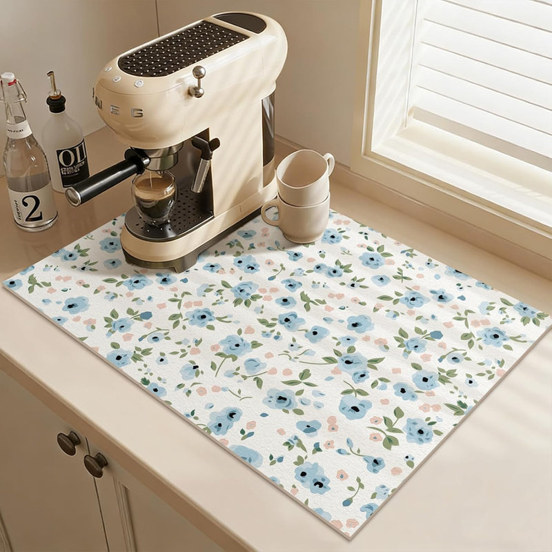 Accessoires de bar absorbant Ditsy, Single - 31.5" L x 19.5" W, Light Blue Floral